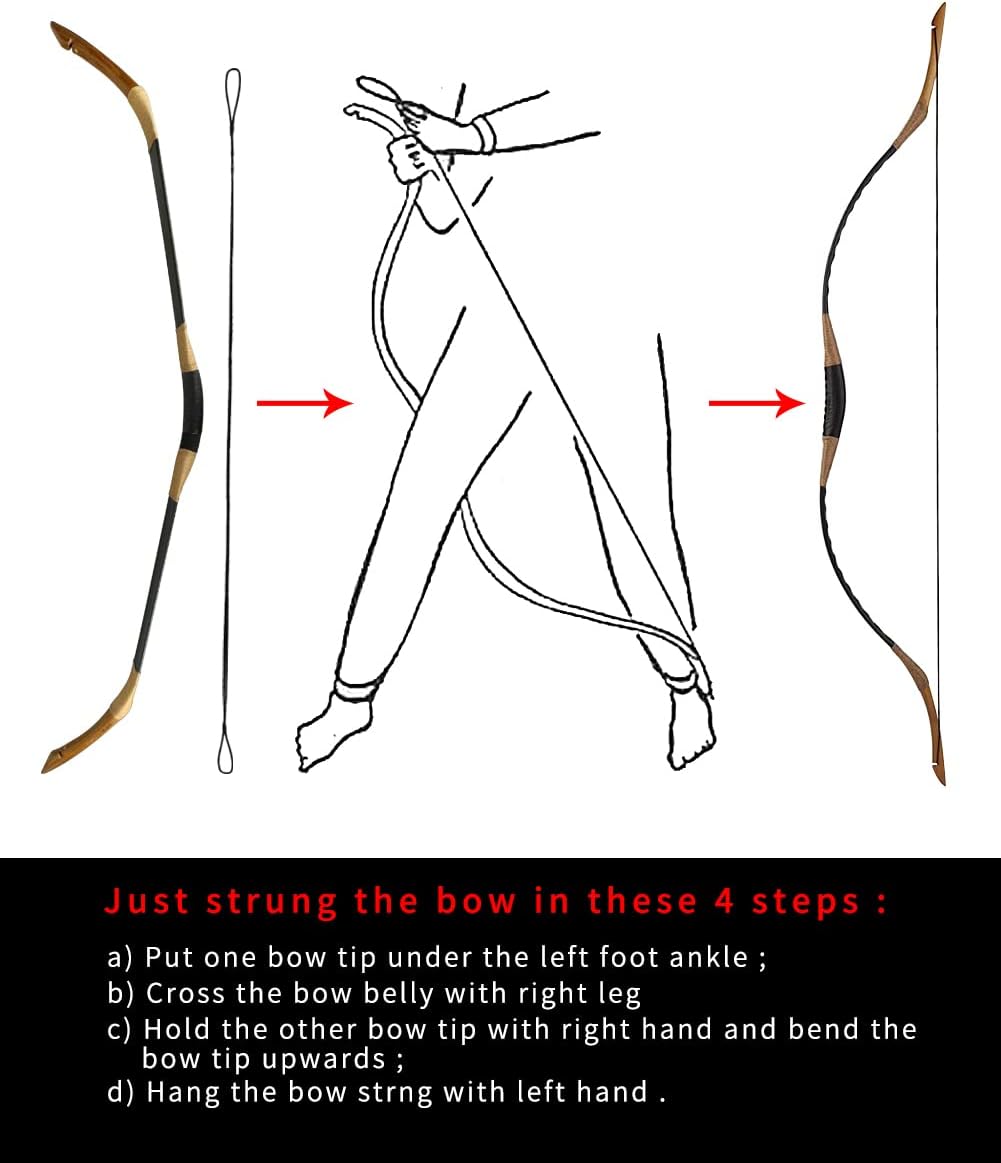 longbowmaker Hungarian Style Handmade Longbow Flagella Recurve Horsebow Archery 20-110LBS H1