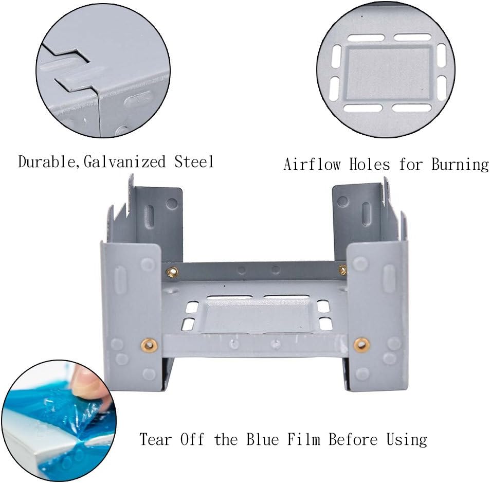 Folding Mini Pocket Stove & Emergency Portable Ultralight Camp Stoves for Backpacking, Camping, Emergency Prep Fit for Pans,Pots,Cups(not include Alcohol)