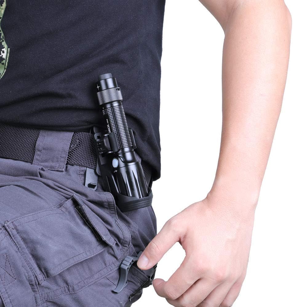 Nextorch V5 Tactical Flashlight Holster with Lever Side Lock System Only for 1"-1.25" Diameter Flashlight （Holster Head Diameter 0.78"-1.18" Bottom Diameter 1.18")
