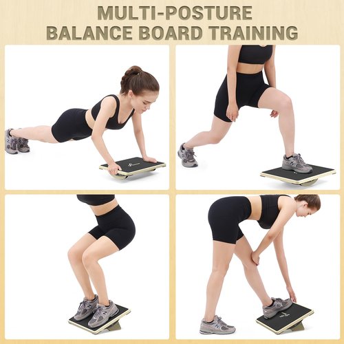 Sportneer Balance Board Blue Buddle with Slant Board for Balance Training Stretching Physical Therapy Standing Desk