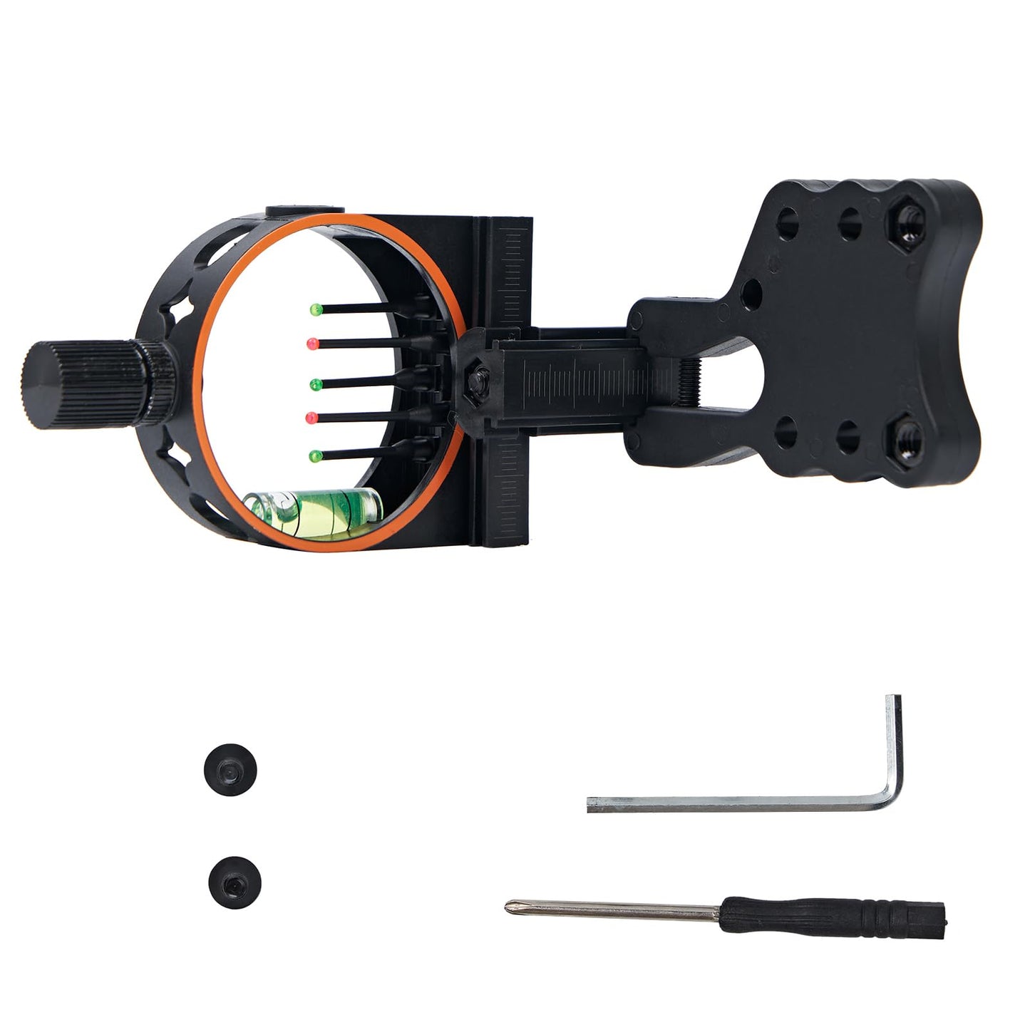 5 Pin Archery Bow Sight with LED Light and Reversible Mount Design Adjustable