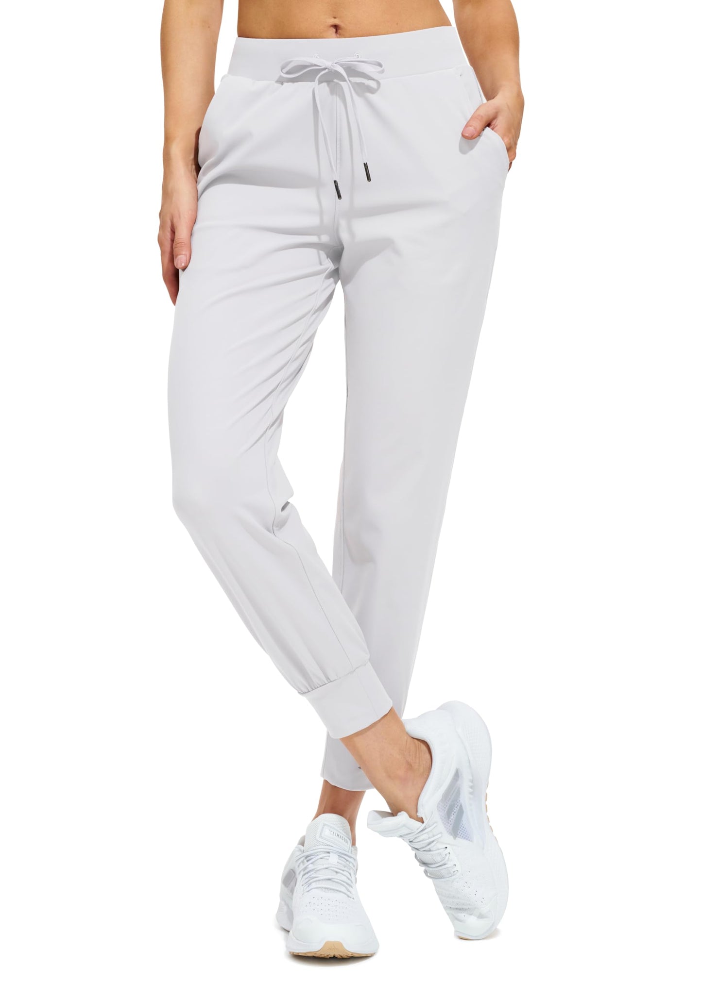 Libin Joggers for Women Yoga Sweatpants Athletic Dance Workout Leggings Tapered Lounge Casual Teacher Pants for Running Cloths, White XS