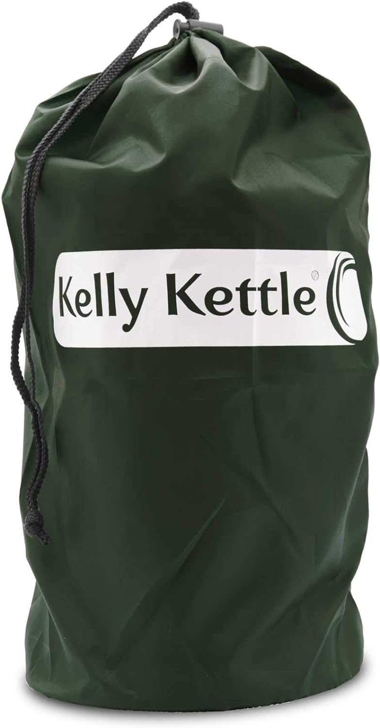 Kelly Kettle Base Camp Stainless Steel Basic Kit 54 oz.(1.6 LTR) Large Stainless Steel Camp Kettle, Lightweight Camping Kettle with Whistle, Camp Stove for Fishing, Hunting, Hiking, Survival Gear