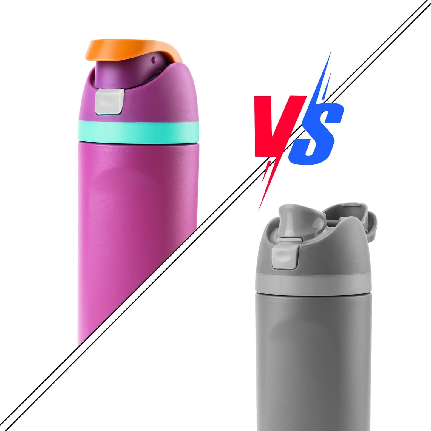 4pcs Replacement Button Compatible with Owala FreeSip 24oz 32oz, BPA-Free Water Bottle Button Switch Lid Mouth Push Spring Replacement Parts for Owala 19/24/25/32/40oz Bottle Accessories (Grey)