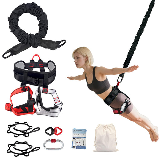 PRIORMAN Bungee Fitness Set, Heavy Resistance Band Set, Professional 4D Yoga Bungee Rope Workout Equipment W/6 Sizes, for Home Gym Training & Fitness(Not for Extreme Sports)(M 132-154 lbs)