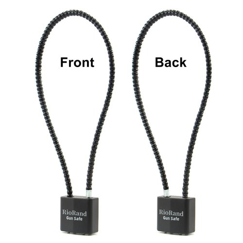 RioRand Keyed Cable Gun Locks Simple Operation 15" Compatible with Pistols, Handguns, Rifles, and Shotguns,Storage for Firearm Locking and Safety 1PC