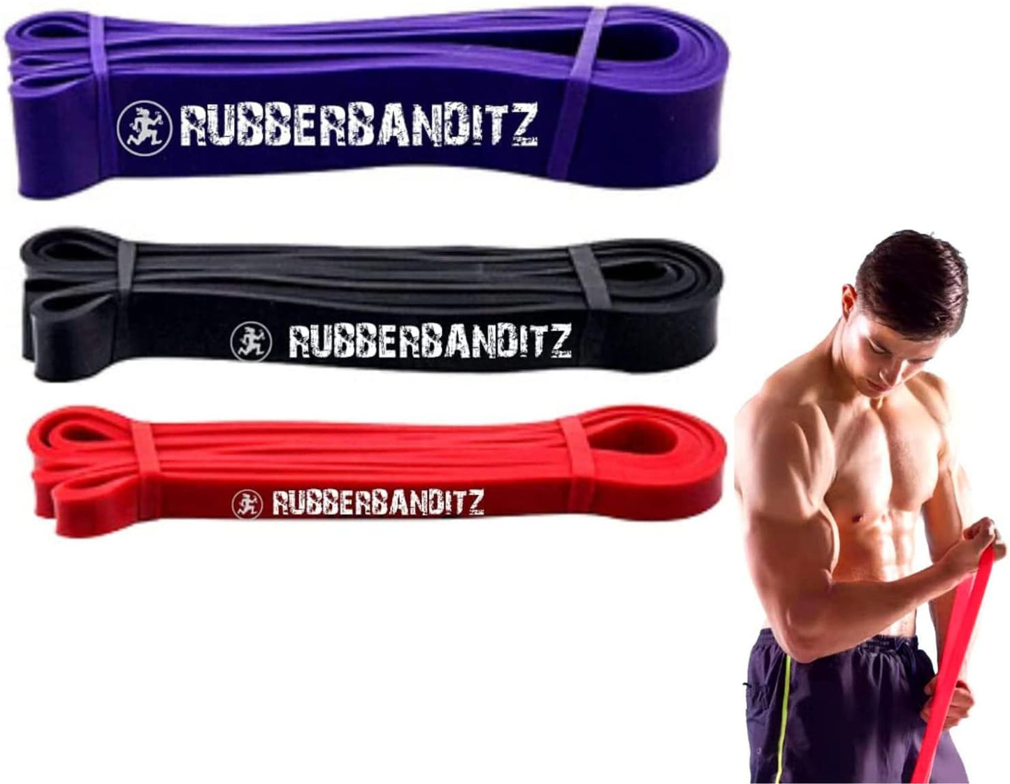 Rubberbanditz Combo Pull Up Assist Bands | Heavy Duty Resistance Exercise Bands for Powerlifting, Mobility, and Stretching | Resistance Bands for Working Out
