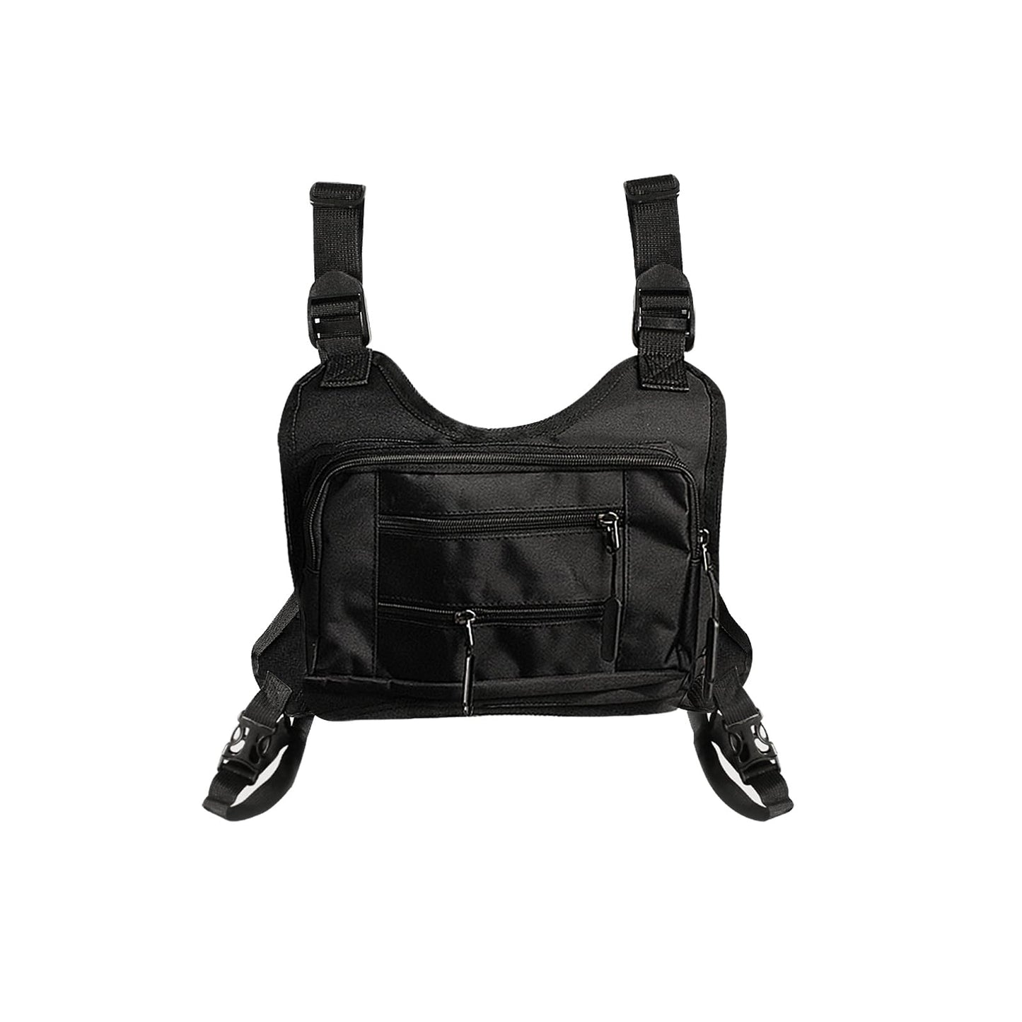 AfitLulu Outdoor Chest Bag for Men, Breathable Tactical Vest with Adjustable Shoulder Straps, Sports Running Vest for Men (Black)