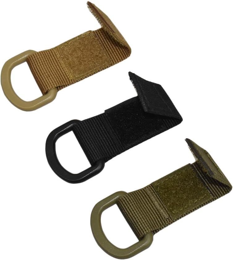 Jadedragon Multipurpose Tactical 360 Rotation D-Ring Clips/Locking Carabiner/Hydration Tube Clips/Elastic String Strap Management Tool for MOLLE Webbing Attachment Backpacks