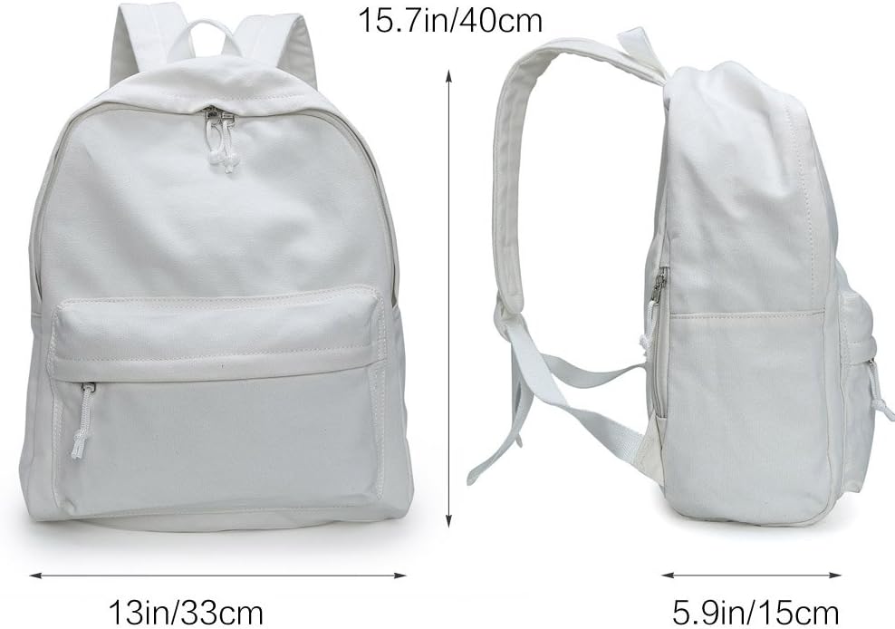Zicac Canvas Backpack, Classic Basic Daypack, Lightweight Casual Travel Daypack Satchel Backpack Unisex