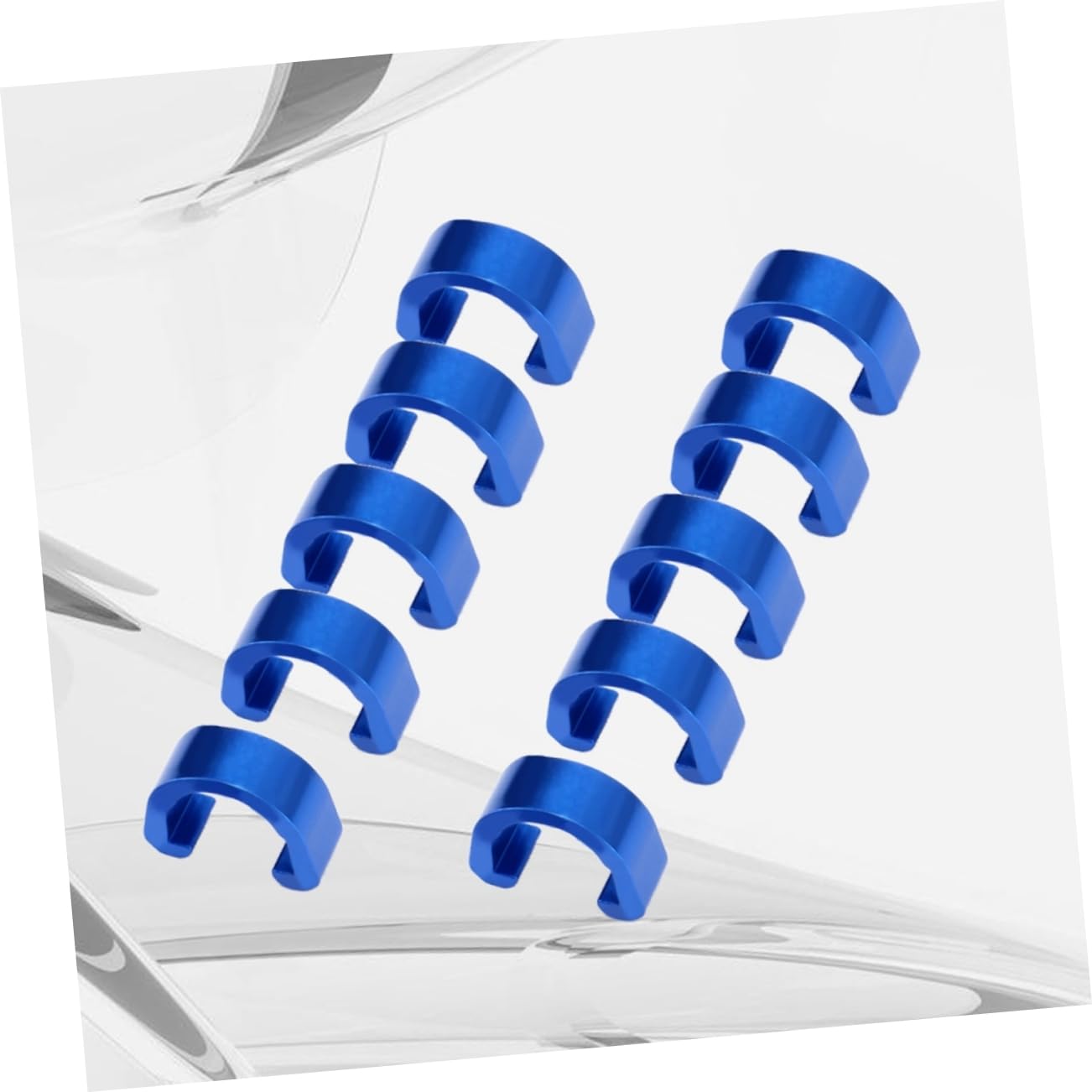 10pcs Shift C-Clips Tubing Hose Clamp Metal for Line Bike Housing Gear Accessories Bicycle Blue Bikes Buckle C- Road Clamps Fixing U Cable Shaped C Cables Clips