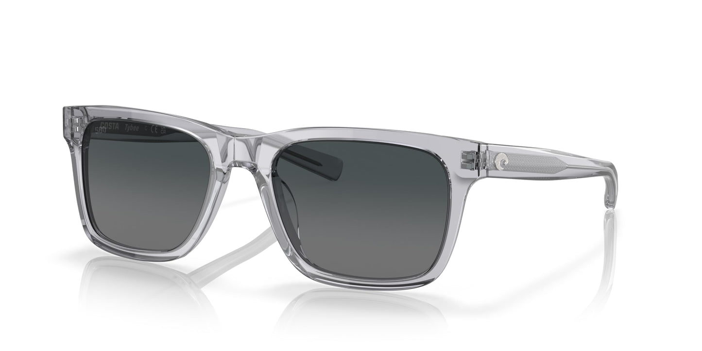 Costa Man Sunglasses Shiny Light Crystal Gray Frame, Gray Gradient Lenses, 55MM