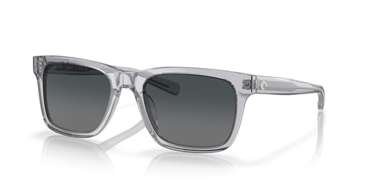 Costa Man Sunglasses Shiny Light Crystal Gray Frame, Gray Gradient Lenses, 55MM