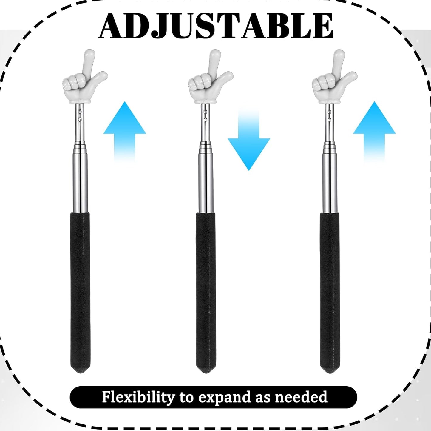 Telescopic Teachers Pointer - 3 Pcs Extendable Hand Pointer Stick, Mini Classroom Finger Pointers Stick for Elementary School Kindergarten and Teacher Supplies Interactive Learning