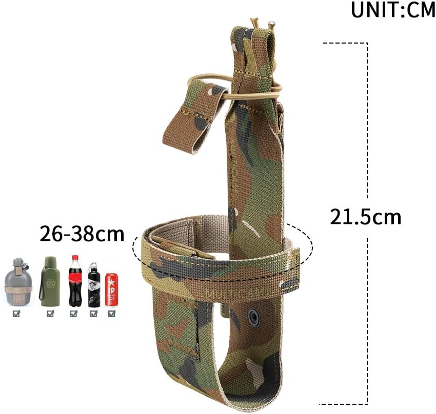 EXCELLENT ELITE SPANKER Tactical Military Portable Belt Bottle Holder Pouch Molle Adjust EDC Water Bottle Carrier for Hunting Walking Running Traveling