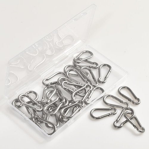 Cozihom M4 1.57 Inch Stainless Steel Carabiner Clips, Spring-Snap Hooks, for Keychains Camping Fishing Hiking Traveling, Set of 30