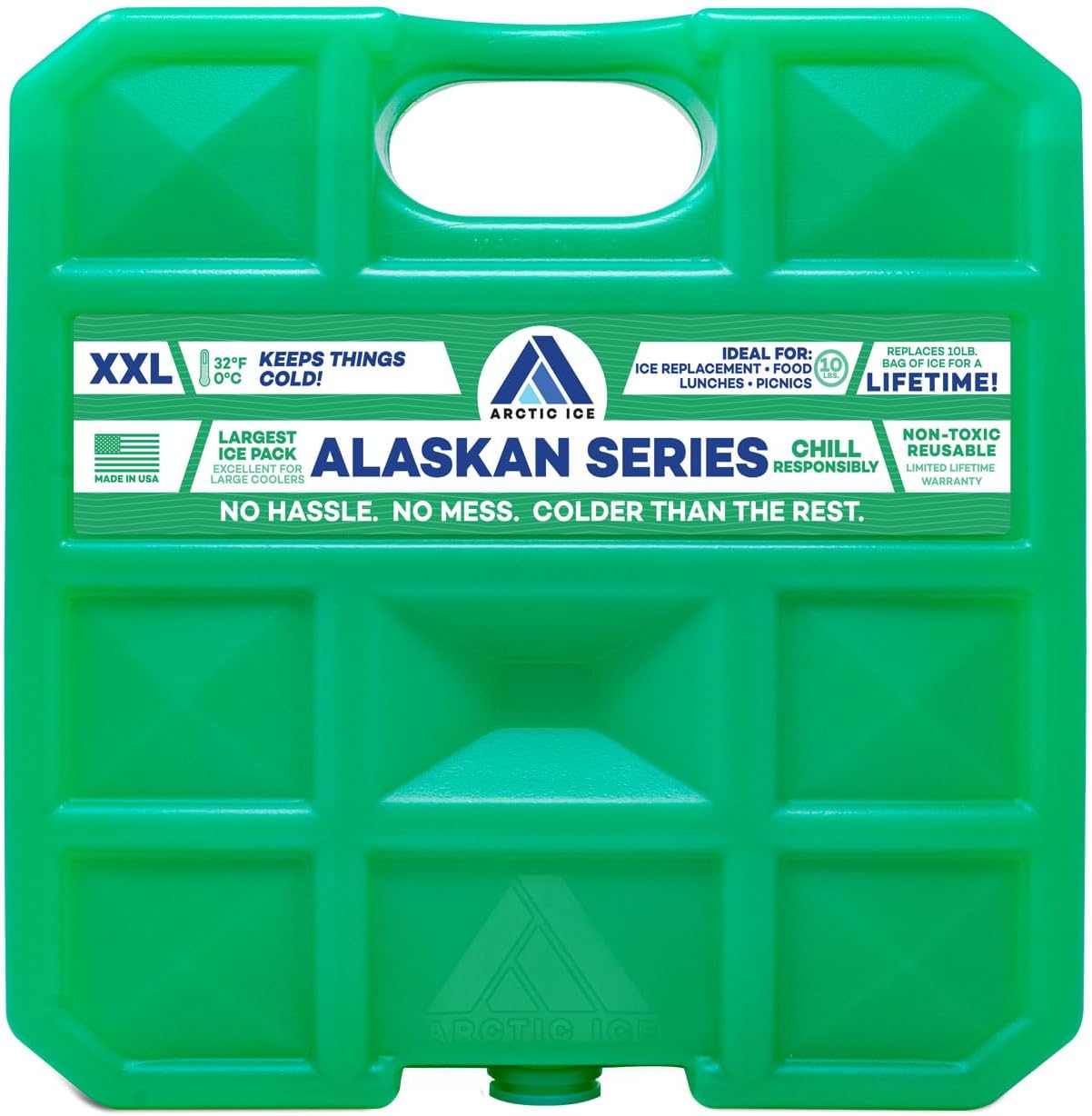 Arctic Ice Alaskan Series Reusable Ice Pack - Long-Lasting, Freezes at 32°F for Food & Drinks