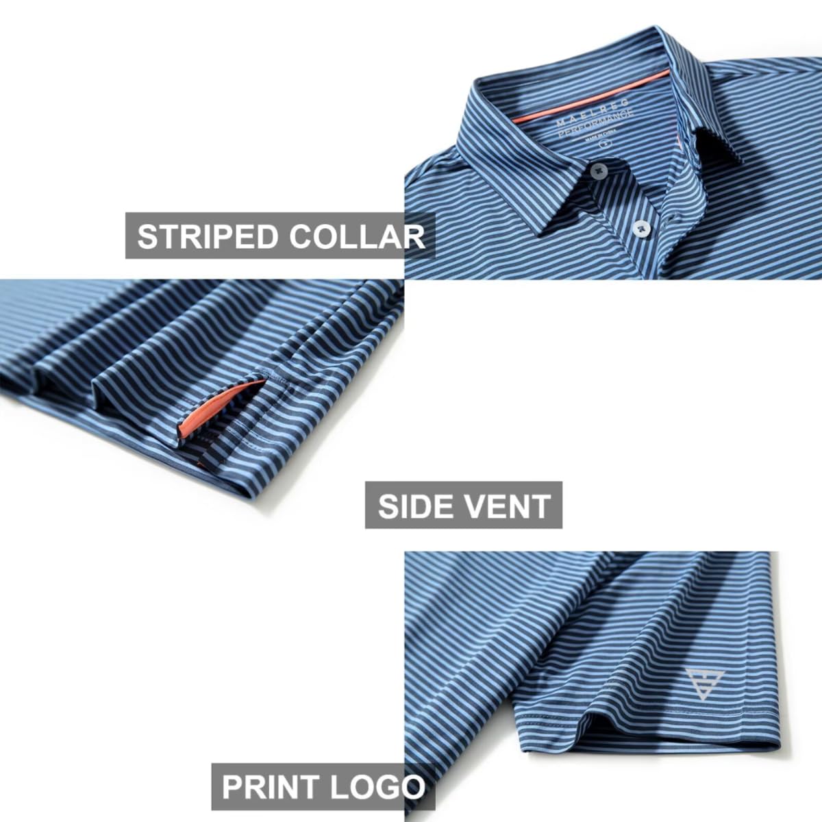 Boys Polo Shirts Short Sleeve Striped Performance Moisture Wicking Dry Fit Golf Shirts for Boys Youth Kids