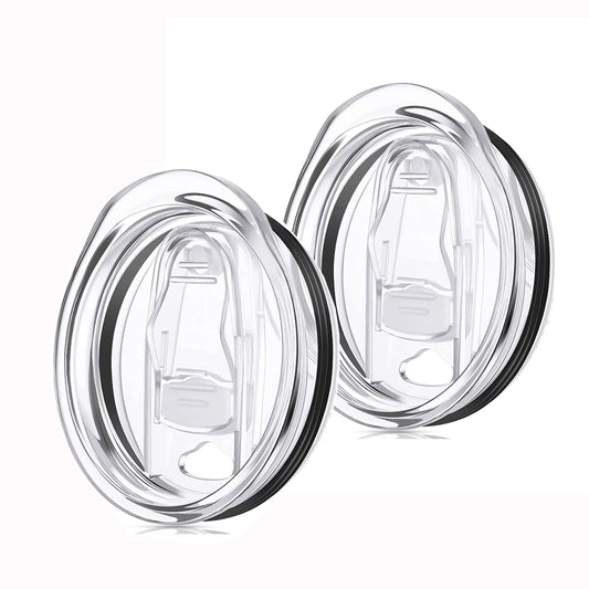 20 oz skinny tumbler lid replacement Plastic Lids Splash Resistant Covers Spill Proof Skinny Cup Covers for Mouth Tumbler Cooler Cup (Clear, 2Pack)