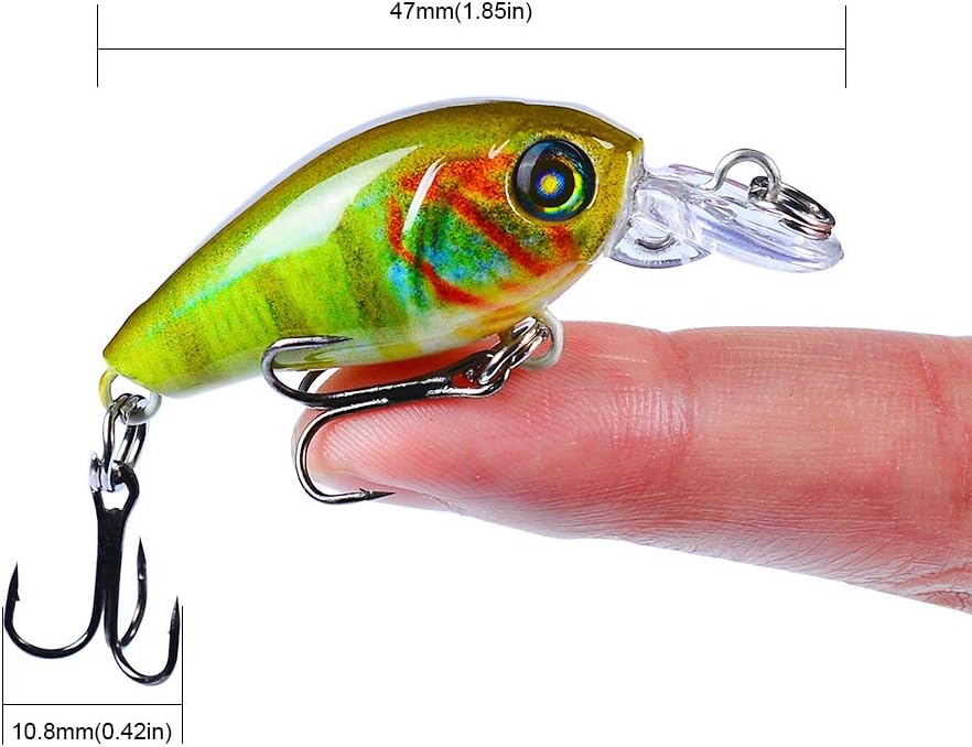 Mini Crankbait Fishing Lures Kits Swimbait Wobbler Hard Baits for Bass Trout Pike Freshwater and Saltwater 10pc-20pc/pack