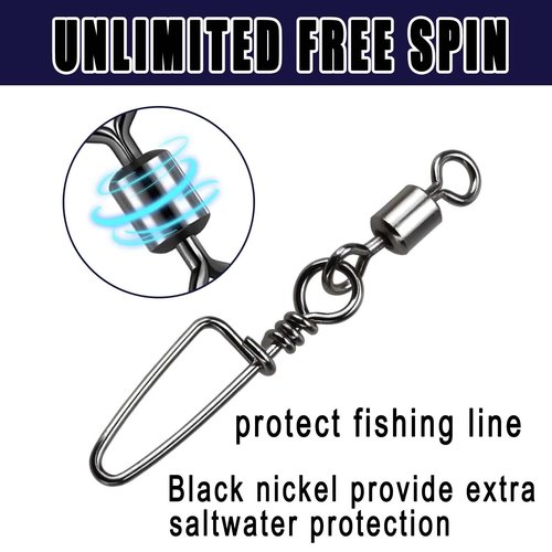 ENERHIKE 150pcs Fishing Snap Swivels Barrel Swivel with Coastlock Snap Stainless Swivel Corrosion Resistant Fishing Tackle Accessories Lure Line Connector for Saltwater Freshwater Fishing