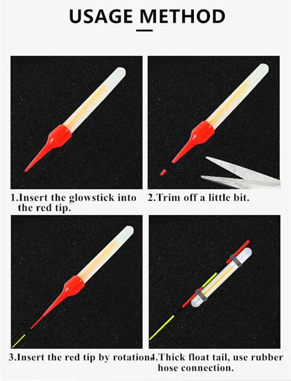 Glow Fever 100PCS (10 Packs) 4.5mm Fluorescent Fishing Glow Sticks, 100ft Visibility, 12H Ultra-Bright Glow, Waterproof & Non-Toxic for Bobbers, Rod Tips, Night Fishing (Green)