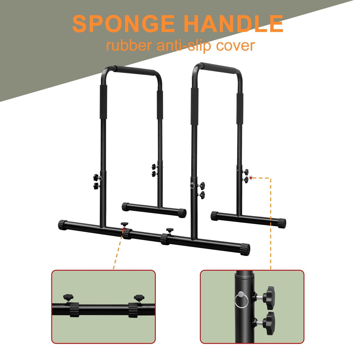 Athfiner Dip Bar Adjustable Dip Stand Station for Home Fitness Workout Calisthenics Exercise Pull Up Stand Portable Parallel Bar