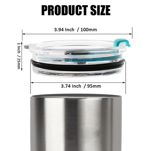 Seimneire 2 Pcs Water Bottle Flip Lid Plastic Cups Lids, 30oz Tumbler Lid Replacement Mug Lid Cover, Spill Proof for Travel Cup Mug Bottle (Blue, Flip), DX240308-712