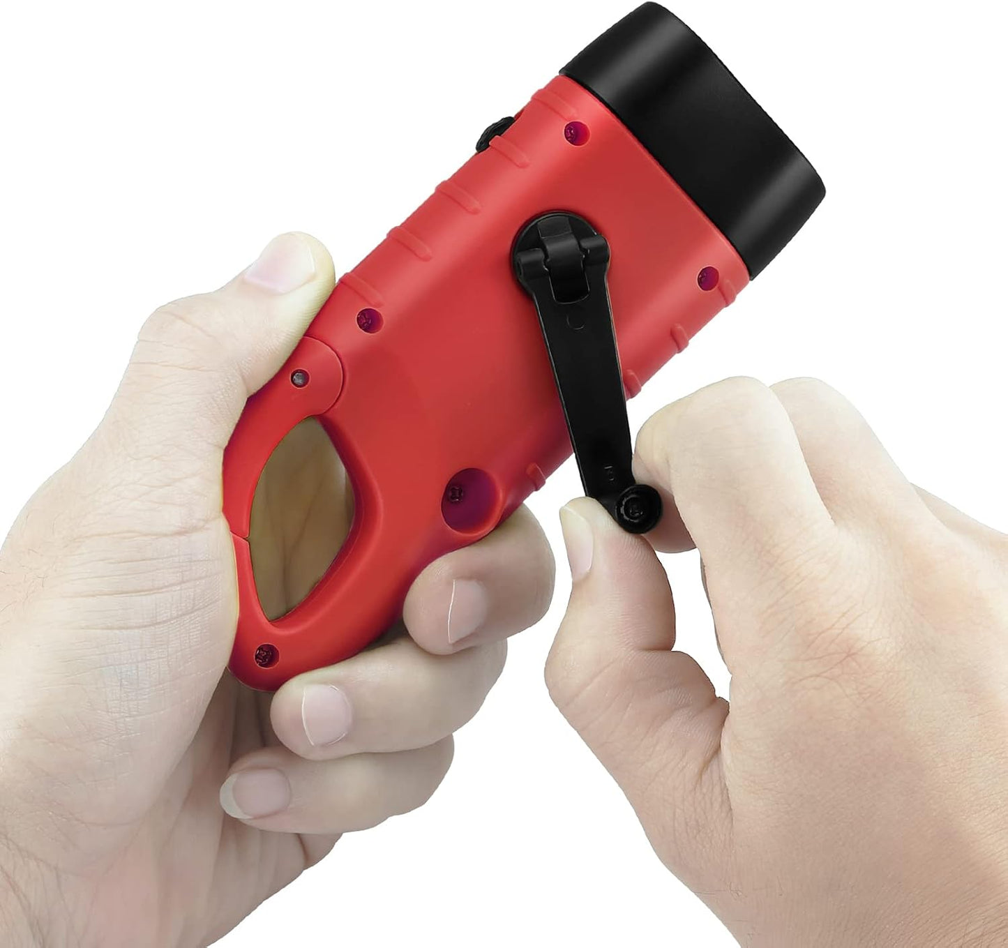 Simpeak 2-Pack Hand Crank Solar Powered LED Flashlight, Emergency Survival Flashlight Torch for Outdoor Sports, Green