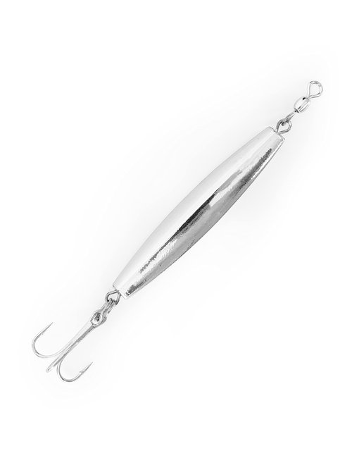 BLUEWING 6oz Fishing Diamond Jig Chrome with High Carbon Steel Treble Hook 1pc Premium Fish Lure Durable for Saltwater Freshwater