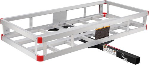 MaxxHaul 70108 Aluminum Cargo Carrier With High Side Rails- Trailer Hitch Mount For RV's, Trucks, SUV's, Vans, Cars With 2" Hitch Receiver - 500-lb Load Capacity, Grey, 49" x 22.5"