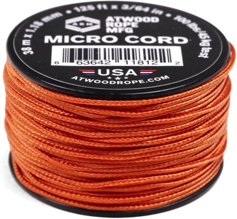 Atwood Rope MFG Micro Utility Cord 1.18mm X 125ft Reusable Spool | Tactical Nylon/Polyester Fishing Gear, Jewelry Making, Camping Accessories