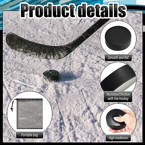 Foam Hockey Pucks Set - 6/10/24 Pieces with Storage Bag - Black, Classic, 3"