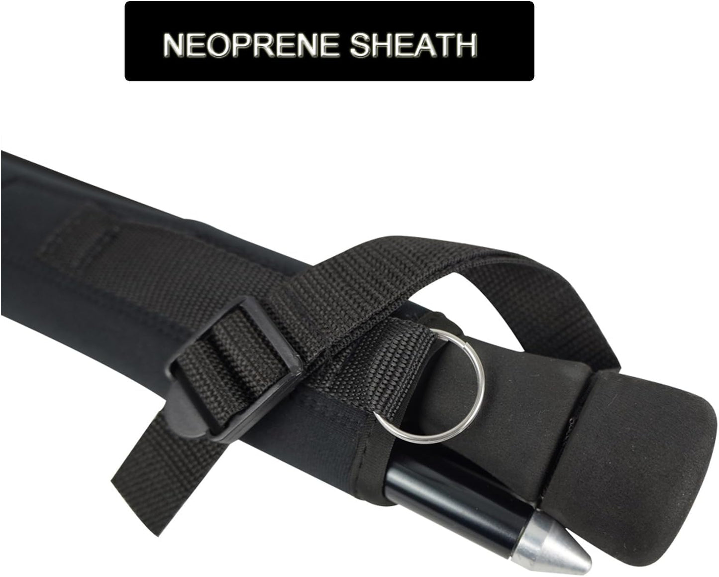 Aventik Fold-able Wading Staff Water Depth Safety Warning Sign Coated Stainless Steel Core T7075 Aluminum Body Corrosion Resistance