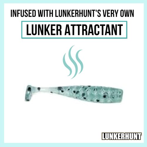 LUNKERHUNT Fishing Jar with Unique Scent Attractant | 1.5-Inch Durable Bait for Ice Fishing | Reusable Soft Plastic Lure for Bass, Trout and Pike