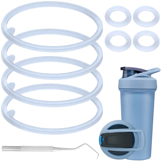 9PCS Shaker Cup Gasket Replacement for BlenderBottle Strada Stainless Steel Shaker Bottle，Water Bottle Gasket Silicone Gasket，Compatible with BlenderBottle Strada Shaker（Strada Flip）