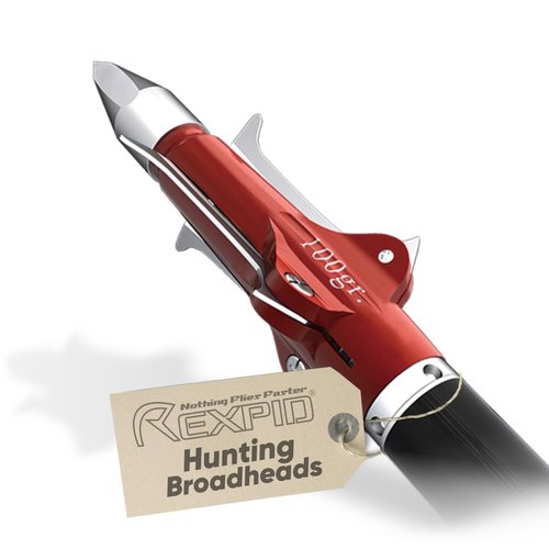 Rexpid RX-S Mechanical Broadheads 100 Grain, 3 Pack - 3 Blades Hunting Arrows Heads, Open on Impact, 1-1/2" Cut Arrow Tip for Compound Bow