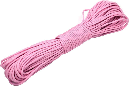 100ft Type III 7 Strand Core Paracord 550 Parachute (20# Pink)