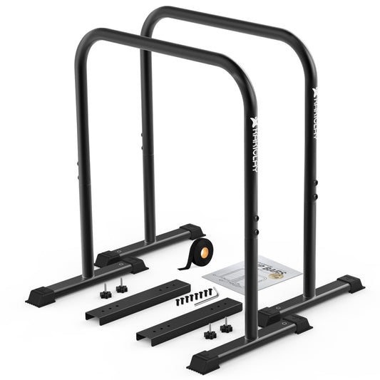 KAKICLAY 2025 Upgrade World's Best Strongest Premium Dip Bars With Adjustable Ultra-Stable Settings & Non-Slip Feet - USA Original Patent, Designed, Shipped, Warranty