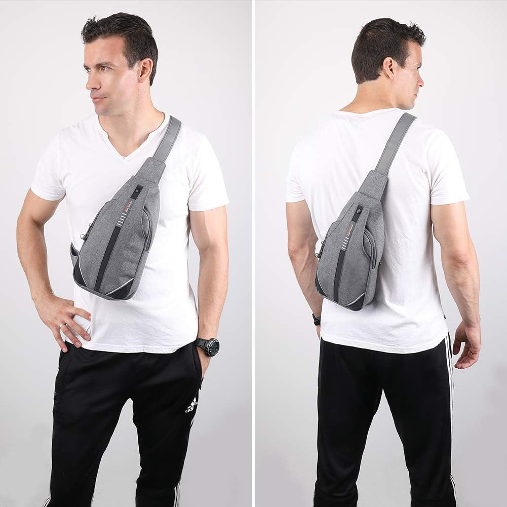 WATERFLY Small Crossbody Sling Backpack Anti Theft Backpack for Traveling Chest Bags for Men&Women Multipurpose Casual Daypack Hiking Shoulder Bag (Black)
