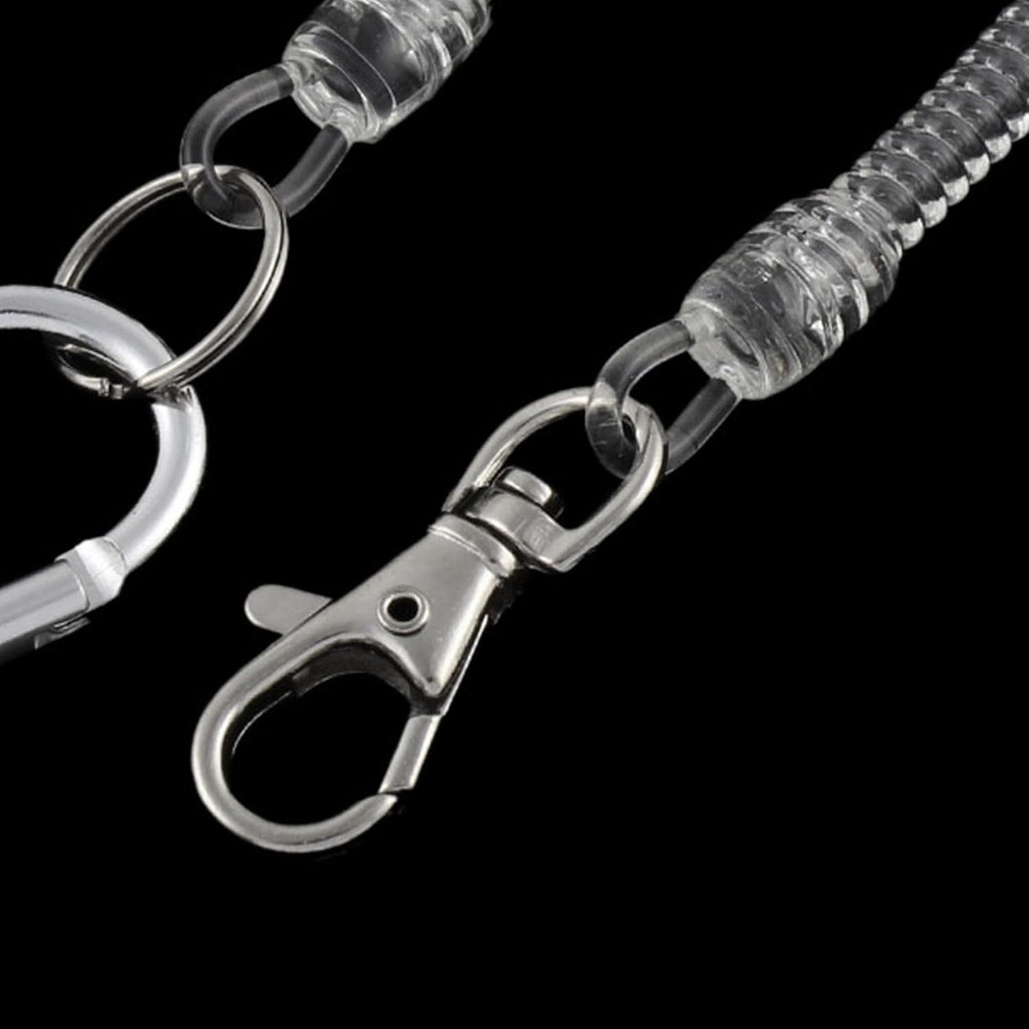 uxcell Carabiner Hook Coil Lanyard Spring Key Chain w Lobster Clasp