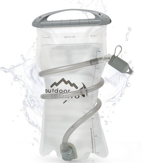 INOXTO 1.5L/2L Hydration Bladder, Water Bladder with Water Reservoir Hose Insulator & High Flow Bite Valve for Hiking Backpack, Leak Proof 1.5/2L Water Reservoir for Camping Cycling Running (1.5L)