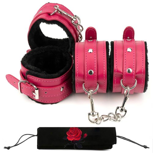 BAFAFA 2 Pair D-Ring Padded Ankle Strap Cuffs for Cable Machine Glutes Workout Gym Strap Weightlifting Fitness Bracelet ankle wrist padded handcuffs Style or Bedroom Play