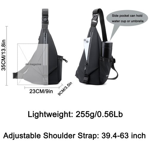 Qidelong Small Sling Bag Anti-Theft Crossbody Shoulder Chest Backpack Fanny Pack Personal Pocket Bags For Travel Hiking Sport (Dark Blue)