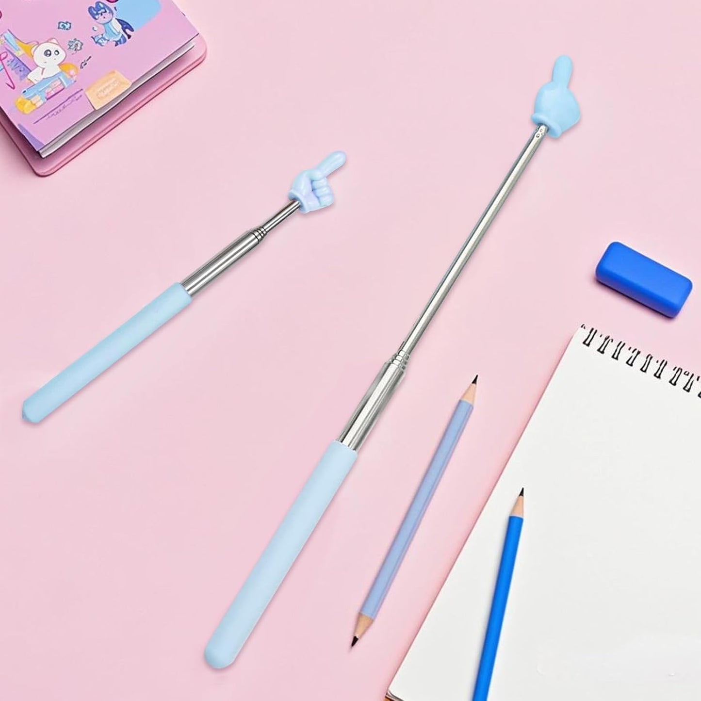 3 PCS Telescopic Pointer Finger Stick,Classroom Finger Pointer Stick Pointers,Kids Reading Finger Pointer Stick,Collapsible Finger Pointing Stick,for School Kindergarten Elementary,Classroom Supplies