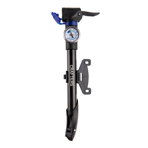 CRAFTERS Mini Pump – Portable and Light Design | High-Pressure 160 PSI Pumping | Presta & Schrader Valve Compatibility | Easily Readable Gauge | Bike Frame Clips Included