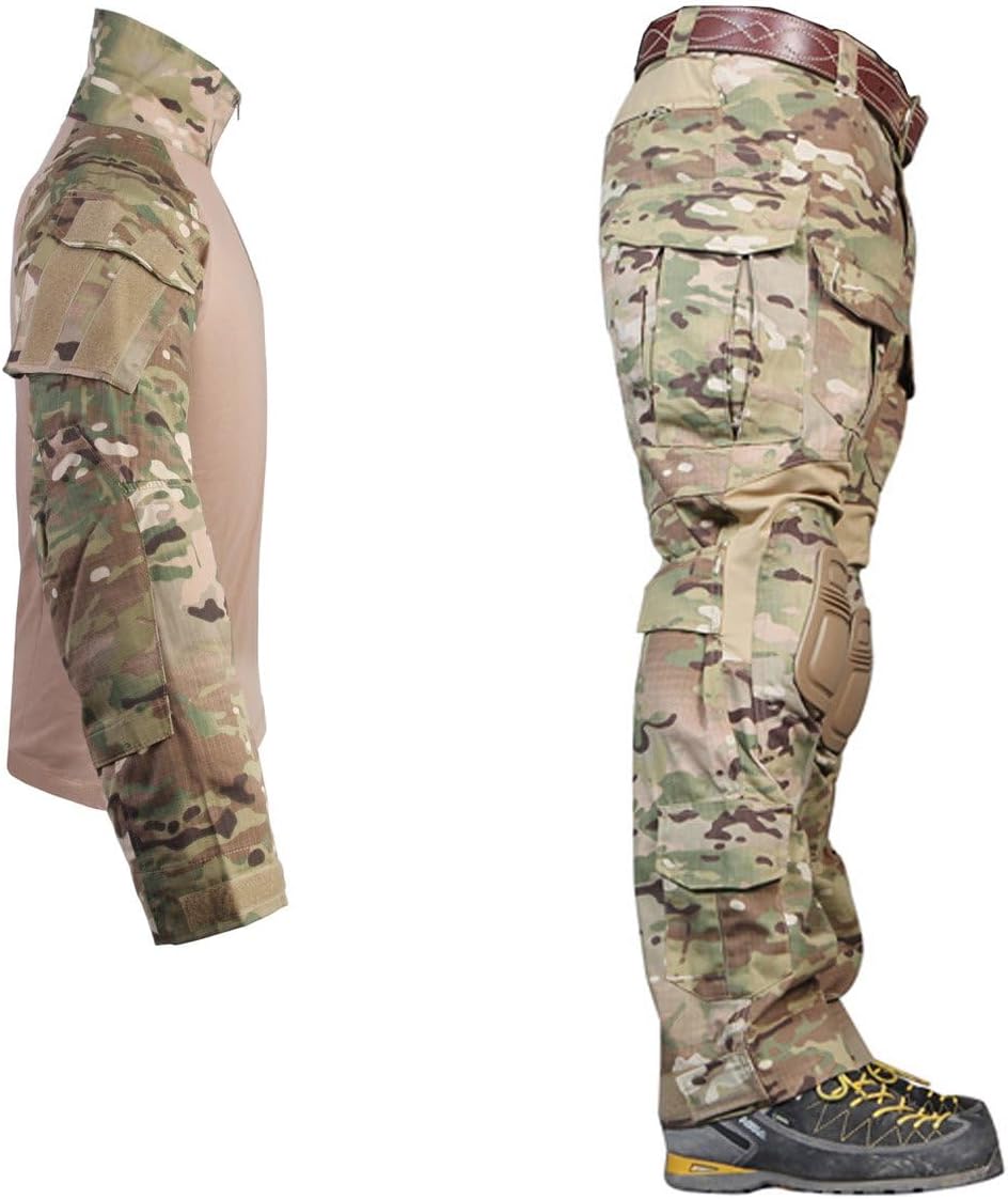 Paintball Equipment Tacticam bdu Emerson Combat G3 Uniform with Knee Pad Multicam MC