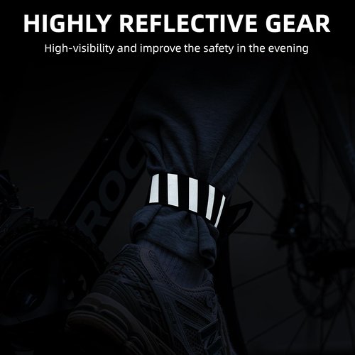 ROCKBROS Bicycle Ankle Leg Strap Cycling Trousers Strap Reflective Wrist Ankle Bind Bands for Jogging Running Gear