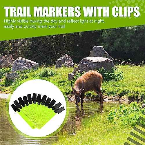 Trail Markers Reflective Tree Tacks Hunting Reflector Tacks Trail Marking Ribbon with Clips for Hiking Hunting Outdoor