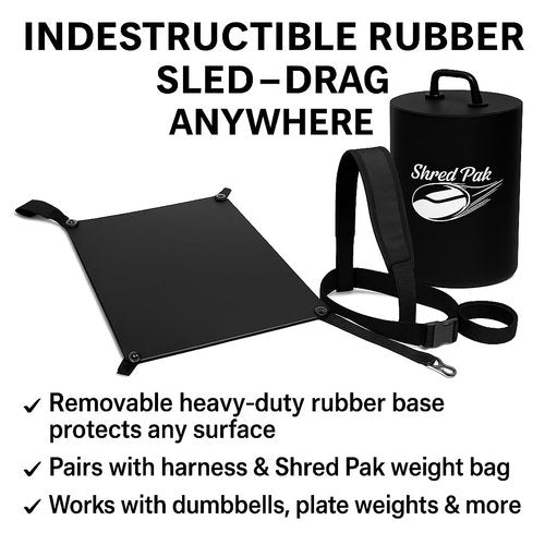 Upgraded ShredPak - Resistance Training System - Weight Sled Harness Weight Bag, Handles - Football Training, Any Surface, Strength Workout for Athletes - Burn 3X The Calories - Gym, Home and, Outdoor